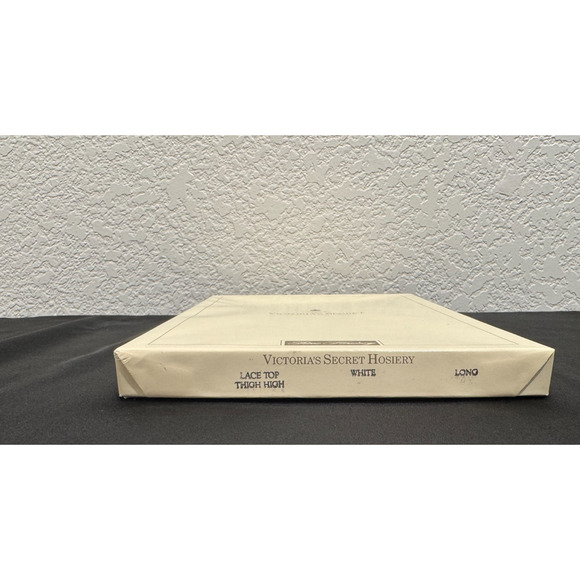 Vintage 90s Victoria's Secret Lace Thigh Highs White Sheer Secret Hosiery NIB - Picture 6 of 6